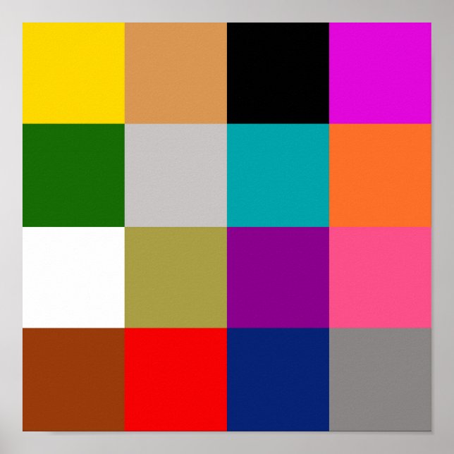 Multicolored Bold Color Blocks Design  Poster (Vorne)