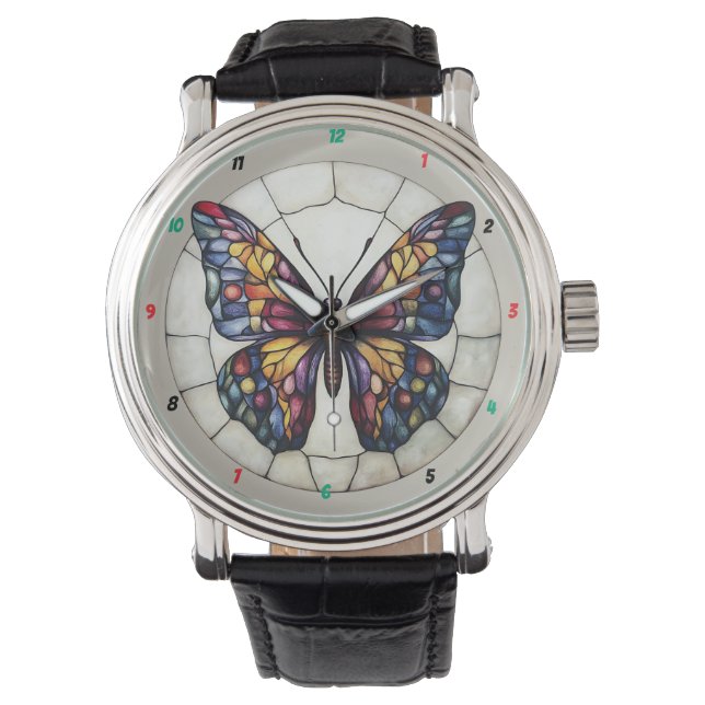 Multicolored butterfly design  armbanduhr (Vorderseite)