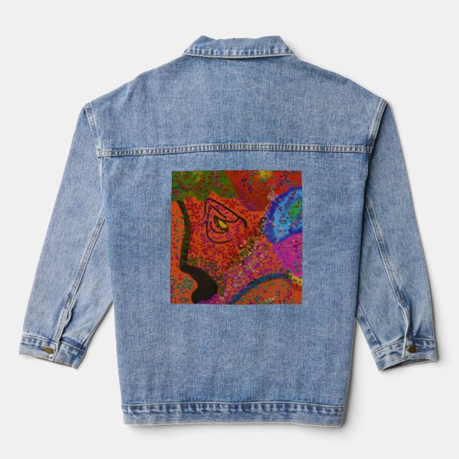 Multicolored Fish Pattern  Jeansjacke (Rückseite)