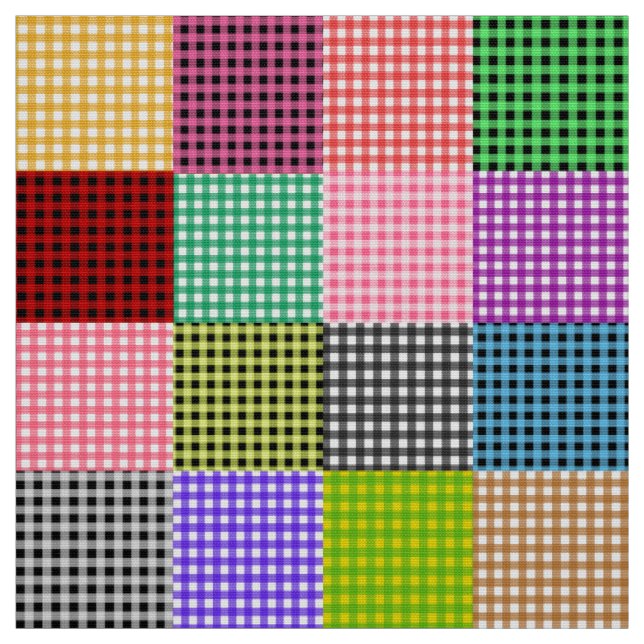 Multicolored Gingham Patchwork Kariert Pattern Stoff (Muster)