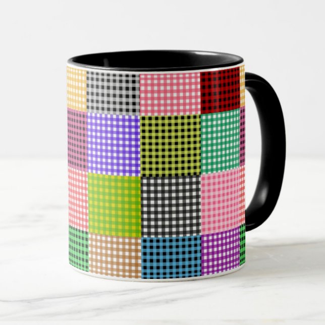 Multicolored Gingham Patchwork Kariert Pattern Tasse (Von Creator hochgeladen)