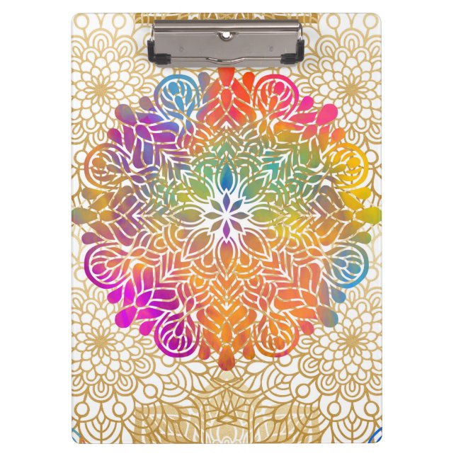 Multicolored Mandala Klemmbrett (Vorderseite)