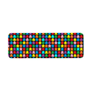 Multicolored Meeples Return Address Label