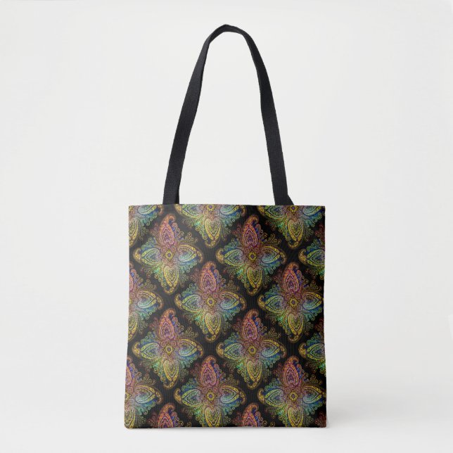 Multicolored Paisley Design on Black (Vorderseite)