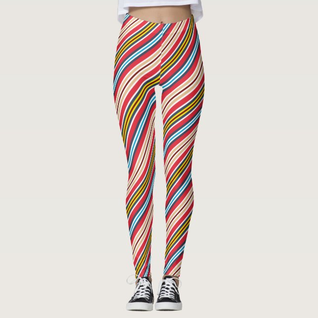 Multicolored Plaid Stripes Pattern-57666 Leggings (Vorderseite)