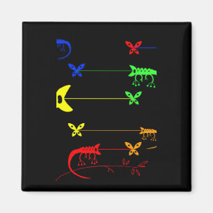 Multicolored Rainbow Chameleon Magnet