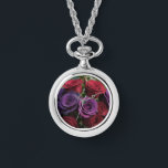 Multicolored Rose's Necklace Watch Armbanduhr<br><div class="desc">This necklace watch will make a great gift for yourself or someone you know!
An original ai generated floral photo.</div>