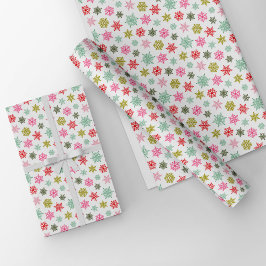 Multicolored snowflake pattern – winter christmas geschenkpapier