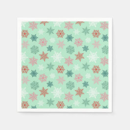 Multicolored snowflake pattern – winter christmas serviette