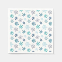 Multicolored snowflake pattern – winter christmas serviette