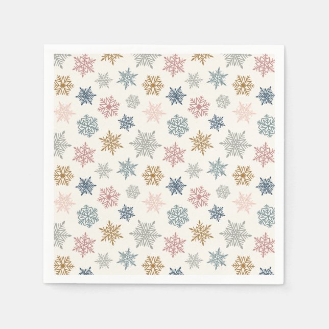 Multicolored snowflake pattern – winter christmas serviette (Vorderseite)