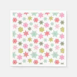 Multicolored snowflake pattern – winter christmas serviette
