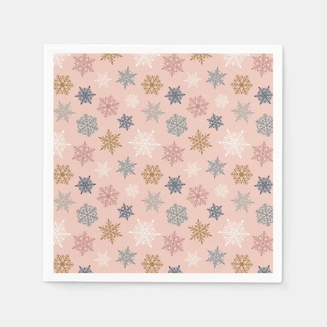 Multicolored snowflake pattern – winter christmas serviette (Vorderseite)