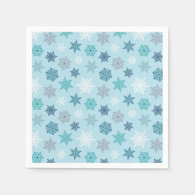 Multicolored snowflake pattern – winter christmas serviette (Vorderseite)