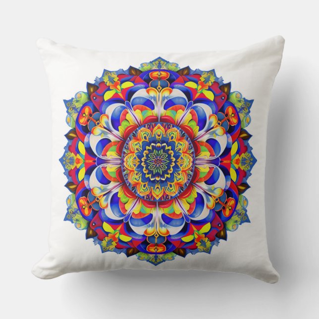 MULTICOLORED SPIRITUAL MANDALA KISSEN (Vorderseite)