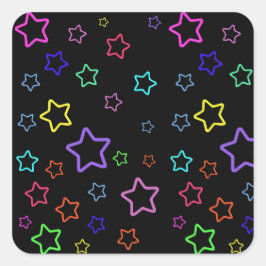Multicolored Starry Night Quadratischer Aufkleber