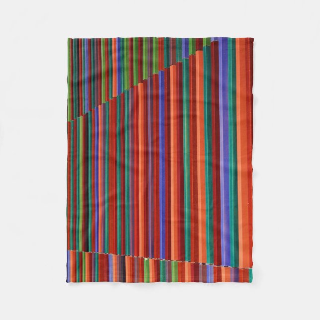 Multicolored striped illustration fleecedecke (Vorderseite)