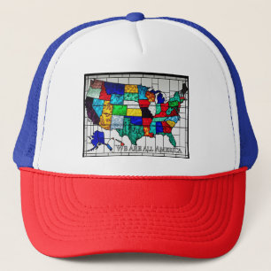 Multicolored United Staaten Map Vertretung ethnisc Truckerkappe