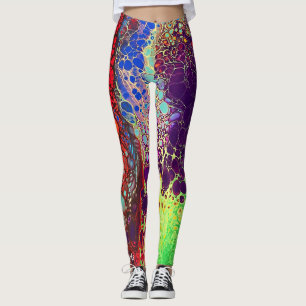 MULTICOLORIERTE ABSTRAKTE VERSCHMUTZUNG LEGGINGS