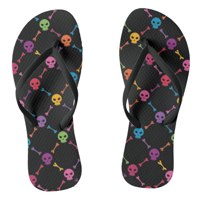 Multicolormuster mit Schädeln Flip Flops (Fußbett)