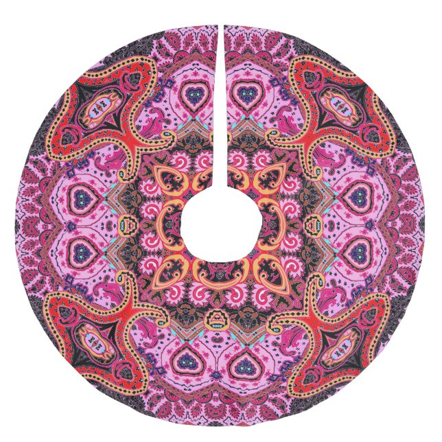 Multicolorpaisley, Schal-Print-Design Polyester Weihnachtsbaumdecke (Vorderseite)