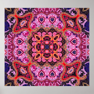 Multicolorpaisley, Schal-Print-Design Poster