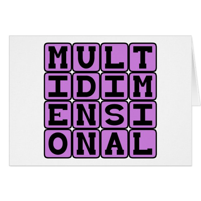 Multidimensional, über viele Dimensionen hinweg (Vorderseite (Horizontal))