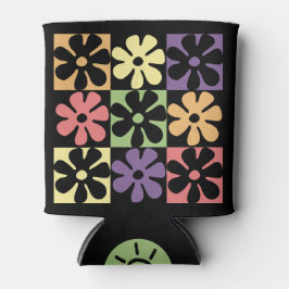 Multifarbige Retro Daisies der 1970er Jahre Dosenkühler