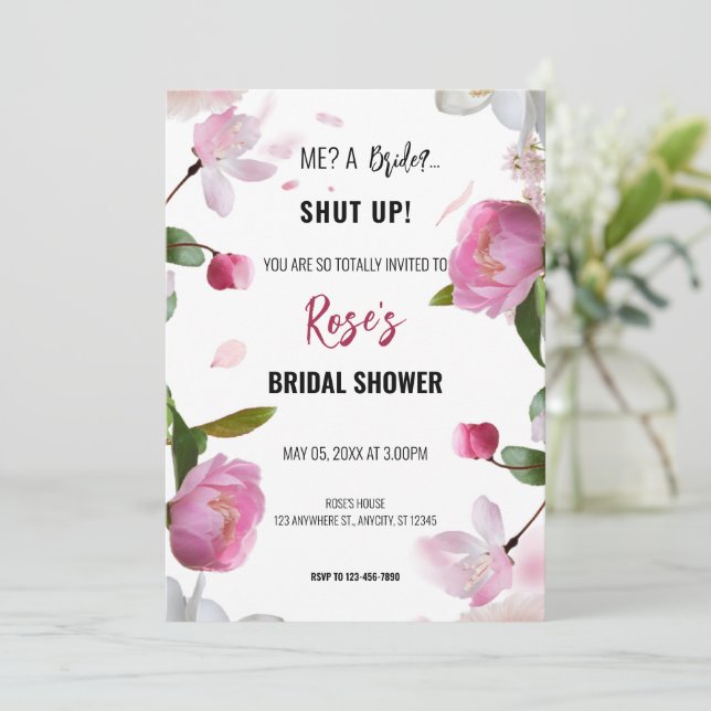 Multiflorales Brautparty Einladung (Stehend Vorderseite)