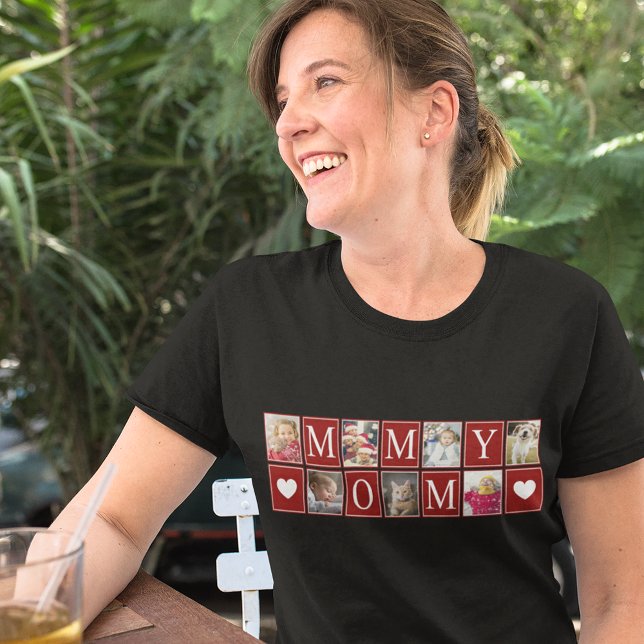 Multifotomodell mit Mommy Text Foto T-Shirt (Von Creator hochgeladen)