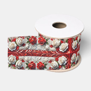 Multifunktionsleiste mit englischer Rose Design Ripsband