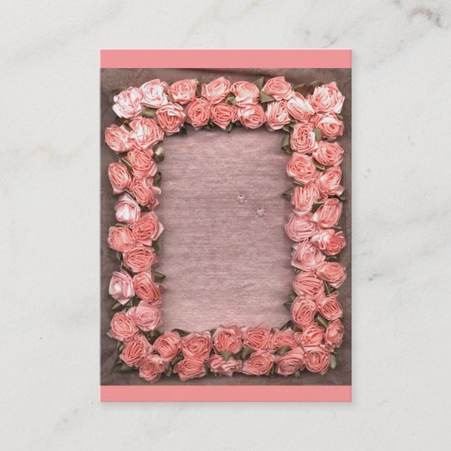 Multifunktionsleisten-Rose und -Blätter Satin-Foto Visitenkarte (Vorderseite)