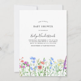 Multihued Wildflower Baby Shower Celebration Einladung