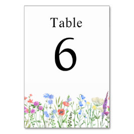 Multihued Wildflower Baby Shower Celebration Tischnummer