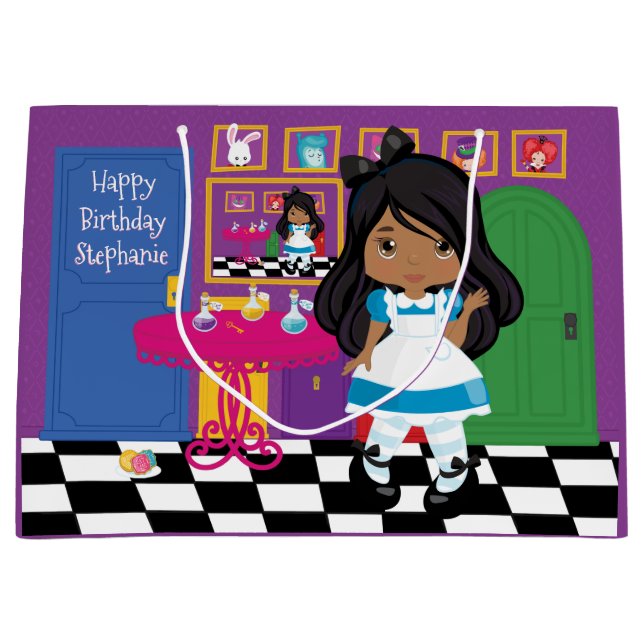 Multikulturelle Alice - Trinken Sie mir große Gesc Geschenktüte (Vorderseite)