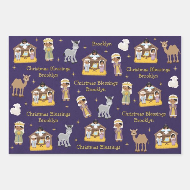 Multikulturelle Krippe Geschenkpapier Set (Vorderseite)
