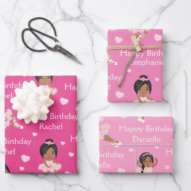 Multikulturelle Verpackungsblätter für Ballerina Geschenkpapier Set (Vorderseite)