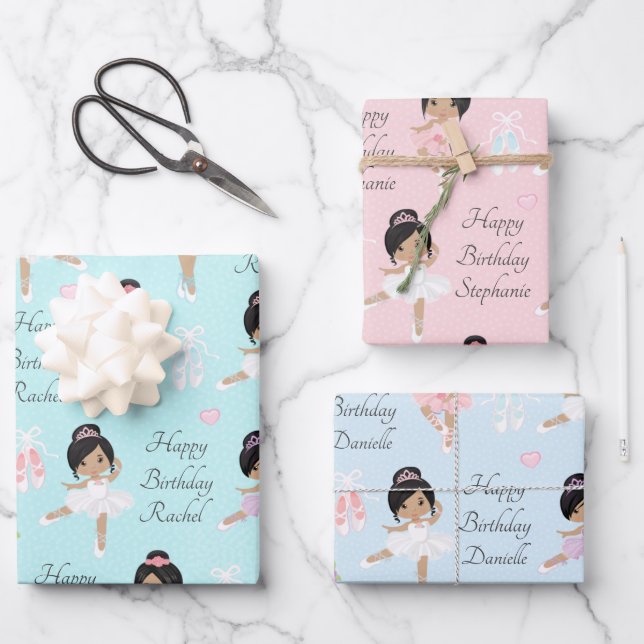 Multikulturelle Verpackungsblätter für Ballerina Geschenkpapier Set (Vorderseite)