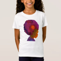 Multikultureller rosa Afro-Silhouette-Mädchen-T -