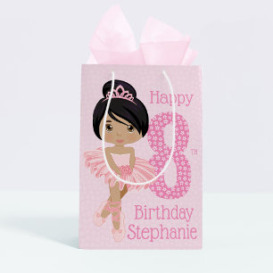 Multikulturelles Geburtstagsgeschenk Ballerina Mit Mittlere Geschenktüte