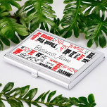 Multilingual Black Red Danke Word Cloud Visitenkarten Etui<br><div class="desc">Dieser Fall ist mit diesem roten und schwarzen Wort Collage Danke Sie geschrieben in mehreren Sprachen und eine Vielzahl von Schriftart Stile über weiß. Wählen Sie eine andere Hintergrundfarbe als weiß aus. Füllen Sie das Vorlagenfeld aus, oder bearbeiten Sie es mit dem Entwurfstool, um einen Schriftart auszuwählen, den Sie bevorzugen....</div>