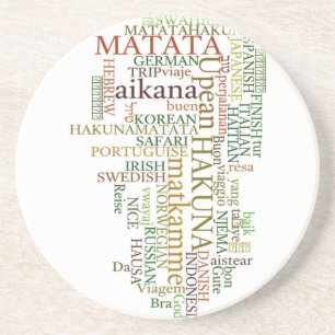 Multilingual Hakuna Matata Global Word Cloud Art Getränkeuntersetzer