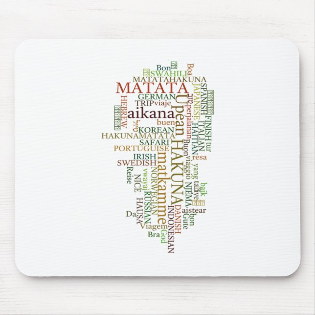 Multilingual Hakuna Matata Global Word Cloud Art Mousepad (Vorne)