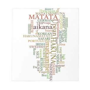 Multilinguale Hakuna Matata Globale Wortwolken-Kun Notizblock