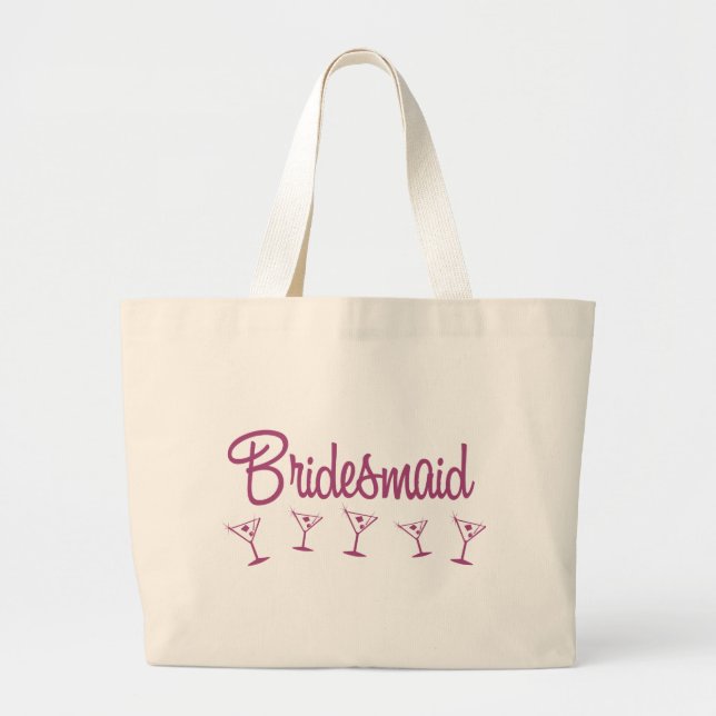 MultiMartini-Brautjungfer-Rosa Jumbo Stoffbeutel (Vorne)
