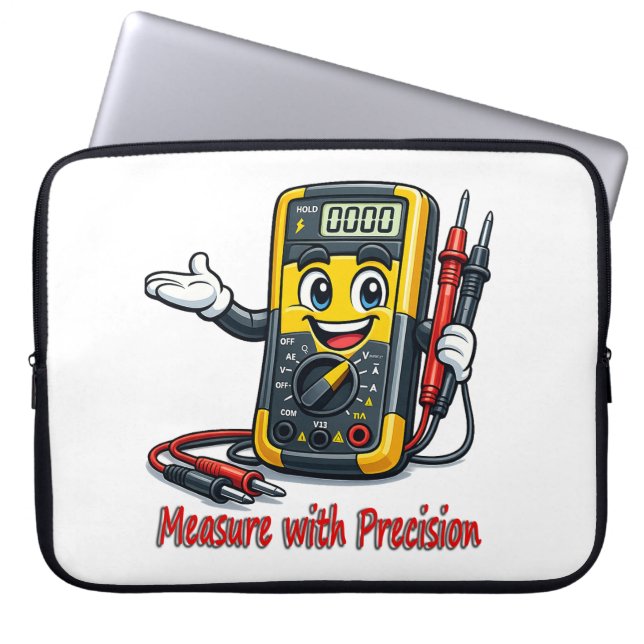 Multimeter Cartoon Maß mit Präzision Laptop-Hülle Laptopschutzhülle (Vorderseite)