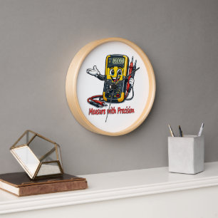 Multimeter Cartoon Maß mit Präzision Wanduhr