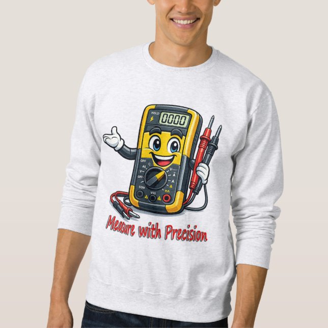 Multimeter Cartoon Measure With Precision Sweatshi Sweatshirt (Vorderseite)