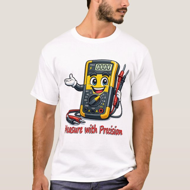 Multimeter Cartoon Measure With Precision T-Shirt (Vorderseite)