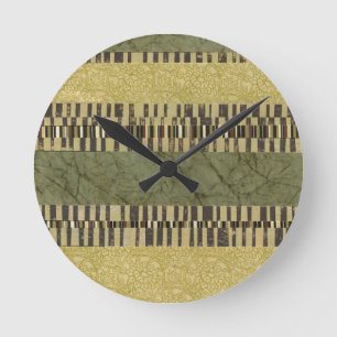Multipatterned Platten-Malerei Runde Wanduhr